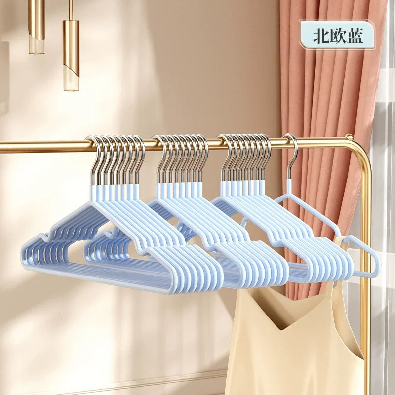 10pcs I KNOW Custom Color Waterproof 10PCS PVC Hanger 40CM Household Non-slip High Quality Metal PVC Colorful Clothes Hanger Oasis Select 10pcs blue