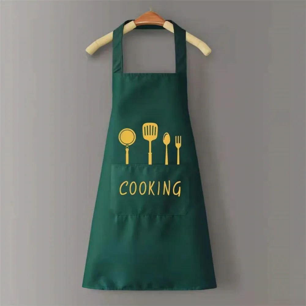 Cute Flower Kitchen Household Oil-Proof Cooking Apron For Women Children Men Kitchen Waterproof Adult Coffee Baking Accessories Oasis Select D CHINA