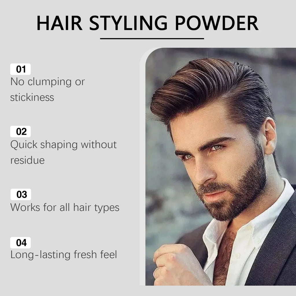 Men's Hair Texture Powder - Natural Hold, Long-Lasting, Volumizing, Non-Greasy Styling Powder Oasis Select