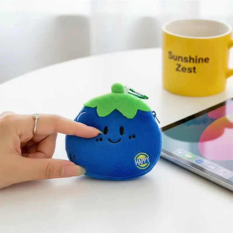 Fruit Series Plush Coin Purse Cute Soft Mini Wallet Key Card Organizer for Girls Daily Carry Accessory Oasis Select