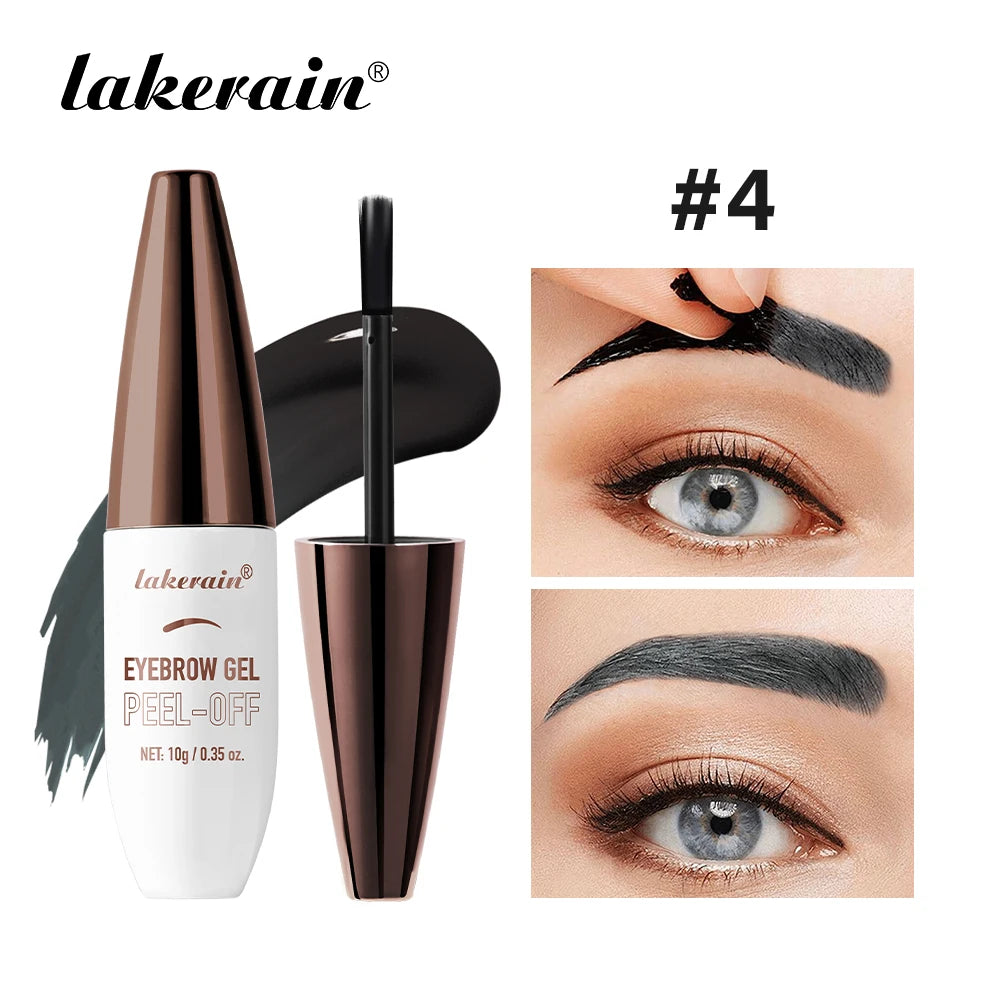 Lakerain Eyebrow Gel Tattoo Easy Peel-off Liquid Dyeing Eyebrow Cream Waterproof Durable Brow Tint Film Forming Cosmetics Oasis Select 4 GRAY BROWN