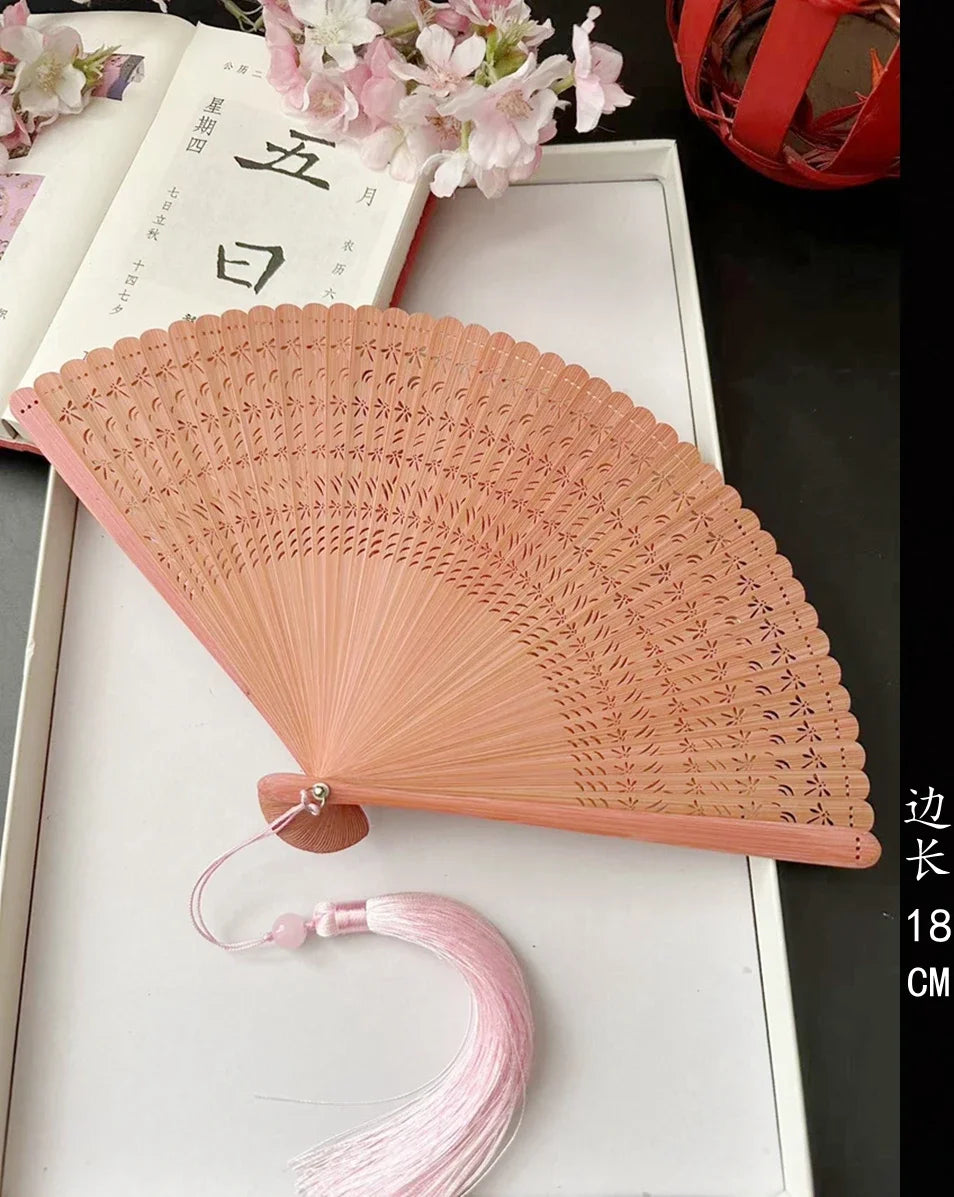 Bamboo Folding Fan Ancient Style Chinese Style Classical Dance Black Fan Summer Portable Folding Fan Oasis Select Breeze