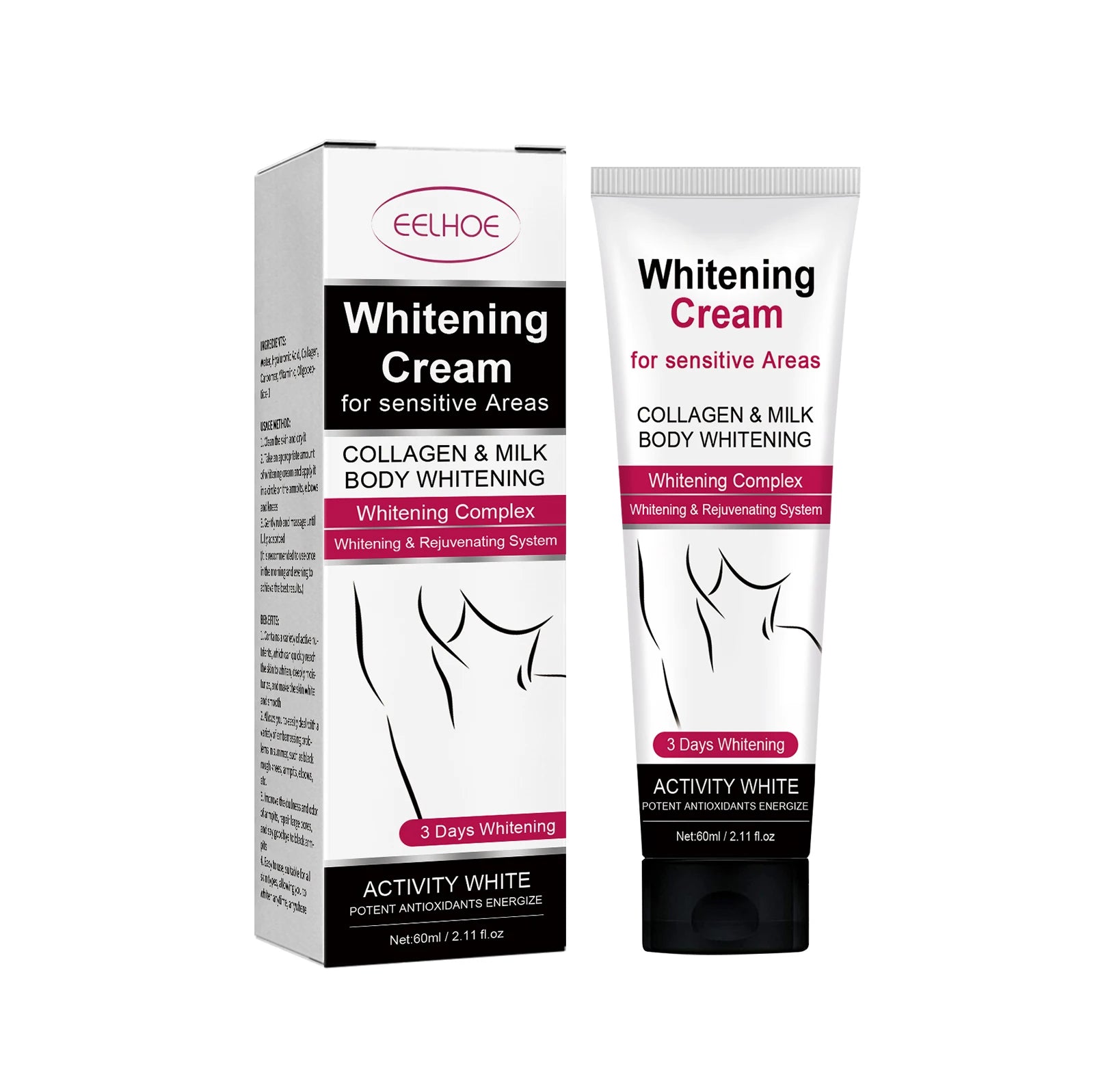 Whitening Cream For Dark Skin Underarm Armpit Thigh Inner Joint Lightening Sensitive Area Body Care Moisturizing Brighten Lotion Oasis Select