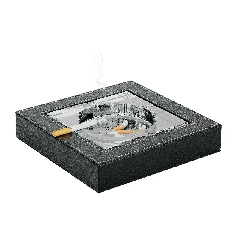 Ashtray Business European Leather Decoration Crystal Size Home Office Ashtray Desktop Decoration Premium Feel Oasis Select