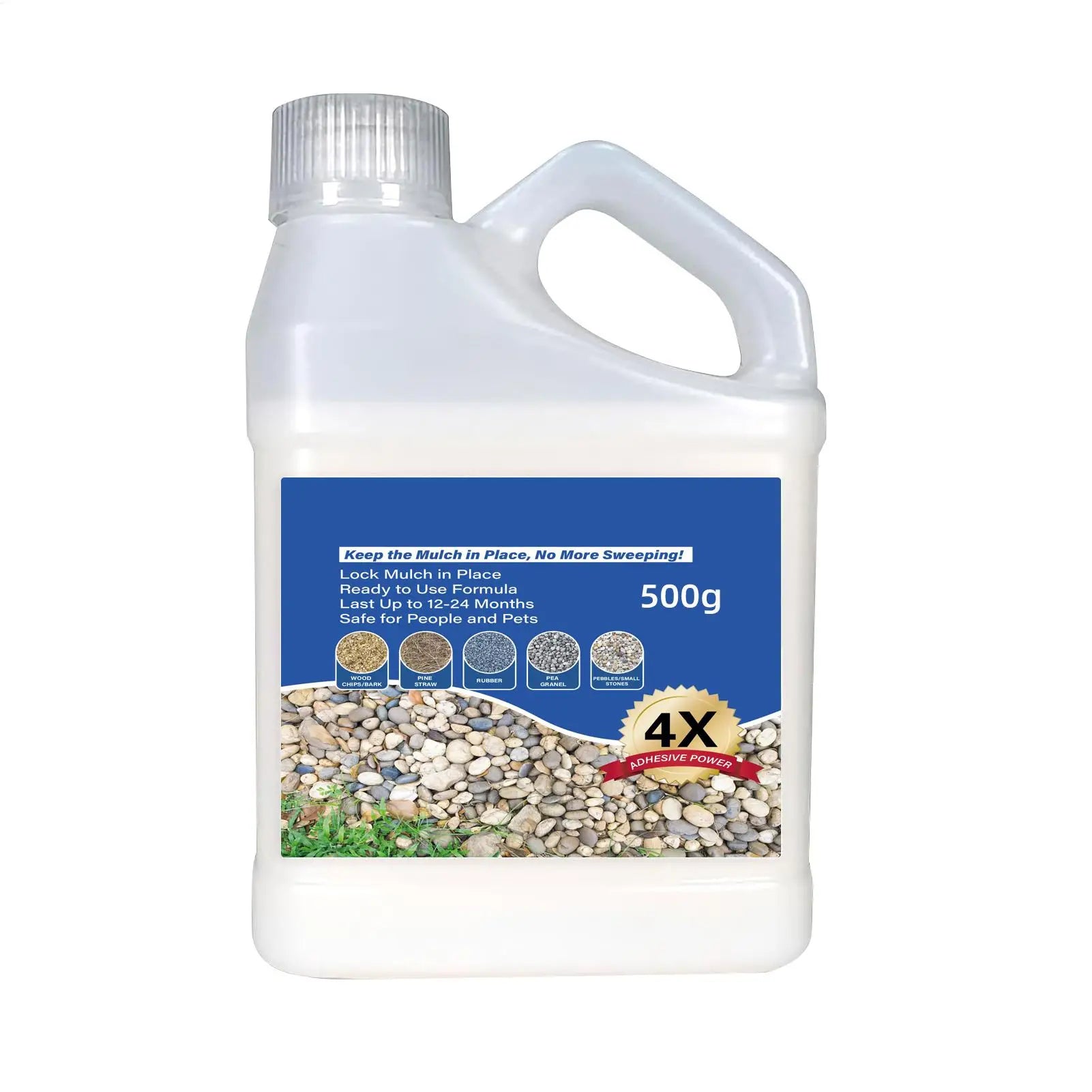 Rock Glue 500g Mulch Rock Adhesive Pea Gravel Sticky Rock Glue Fast Drying Glue Outdoor Yard Patio Stones Landscape Adhesive Oasis Select