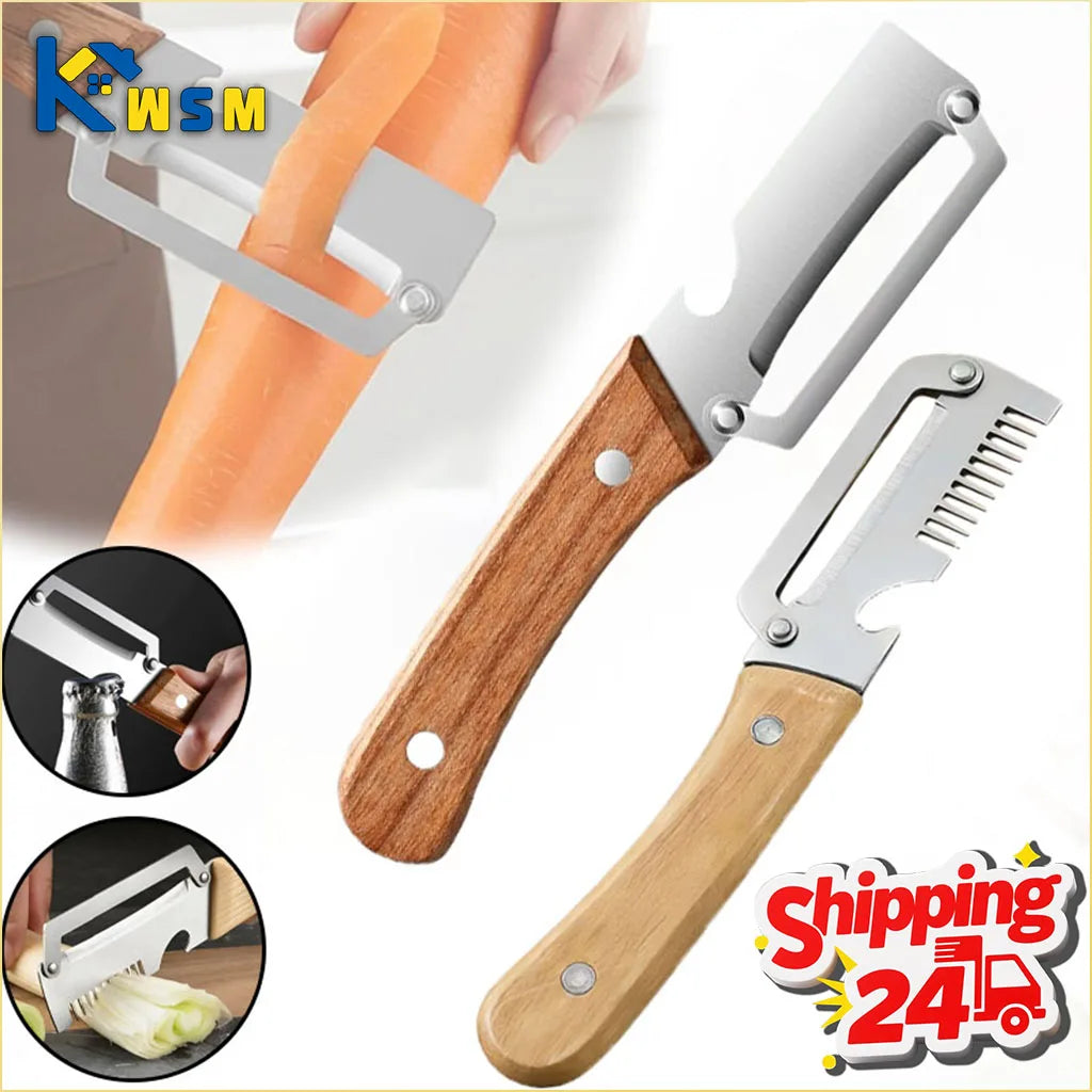 Multi Function Stainless Steel Vegetable Cutter Grater Slicer Peeler for Green Onion Ginger Julienne Opener Kitchen Tool Oasis Select
