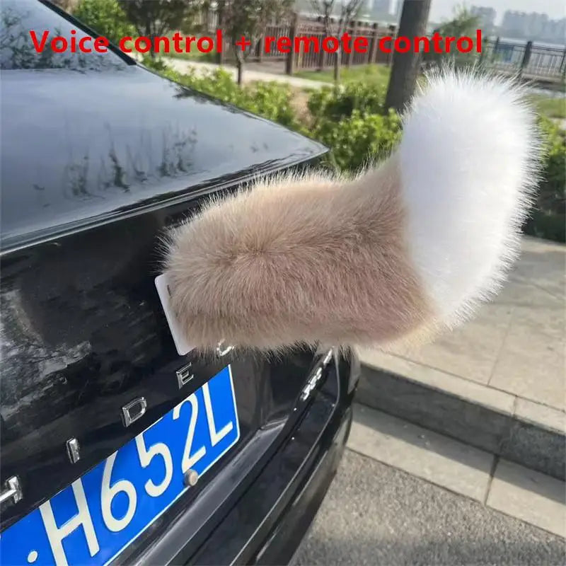 Fluffy Remote Control Electric Bicycle Tail Realistic Versatile Car Wagging Moving Tail Self-adhesive Rechargeable Oasis Select Khaki