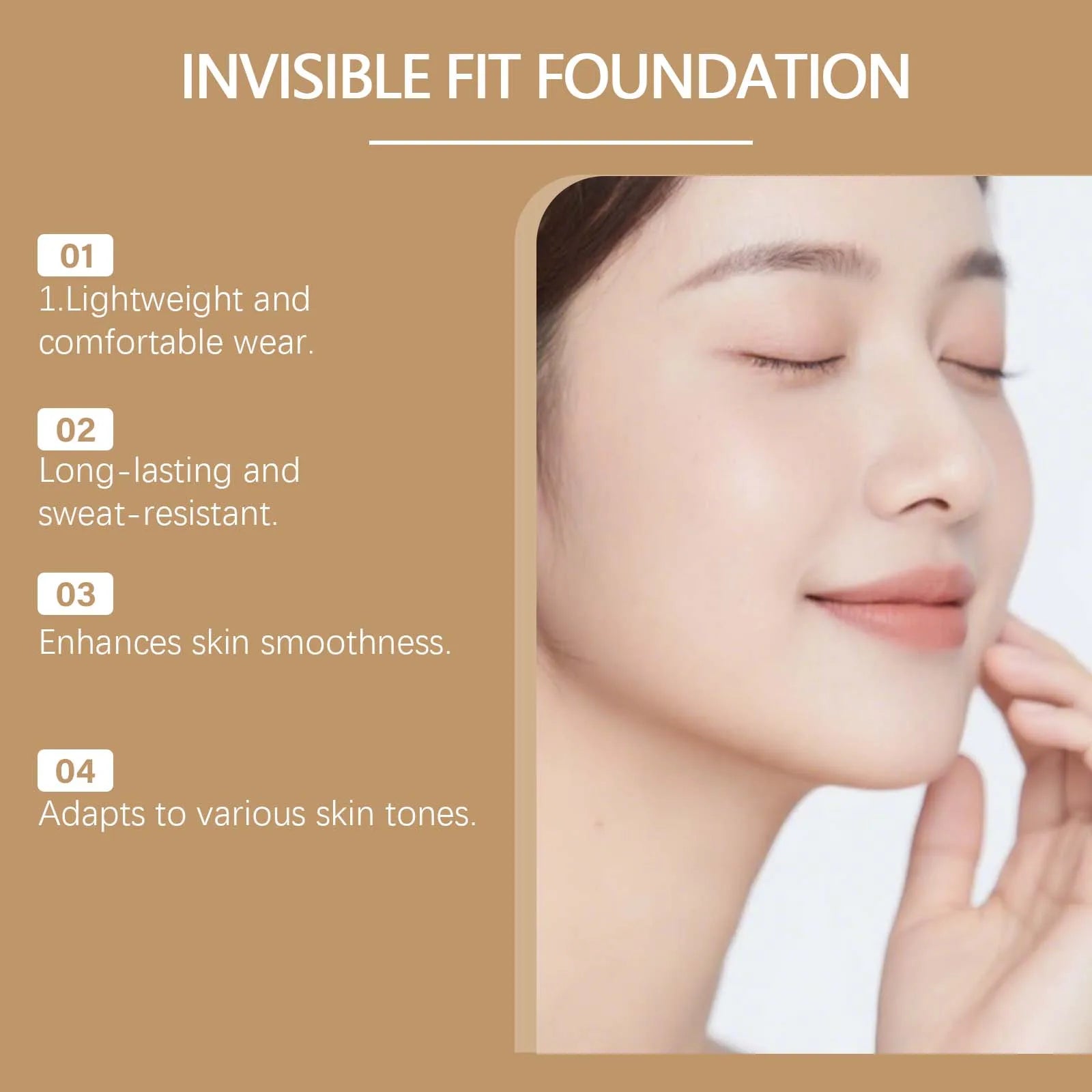 Long-lasting Waterproof 2-in-1 Color-Changing Foundation Moisturizing Non-Cakey Matte Natural Everyday Concealing Foundation Oasis Select