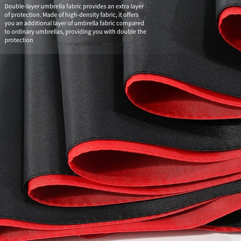 Fully automatic solid-color double-layered thickened windproof folding umbrella with 10 ribs provides sun and rain protection. Oasis Select
