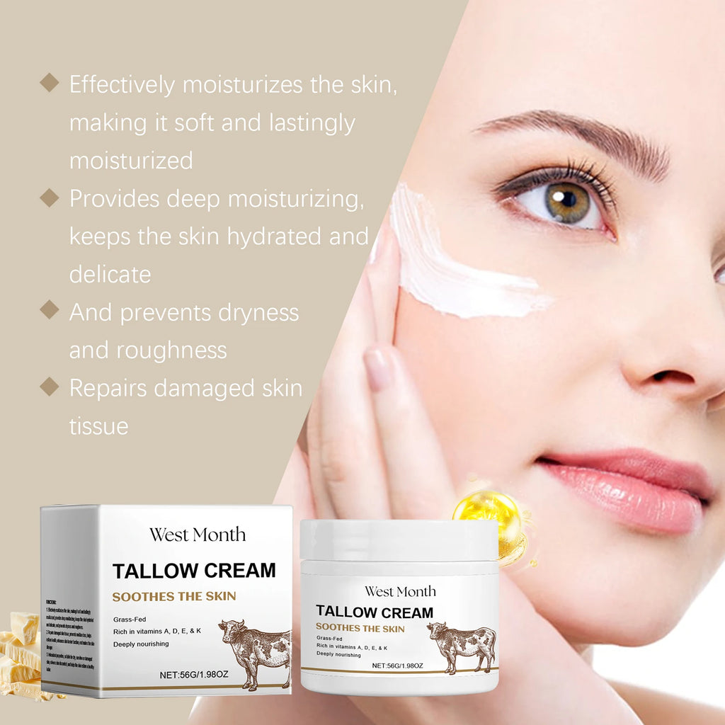 Tallow Face Cream Fade Fine Lines Lifting Firming Hydrating Smoothing Brighten Moisturizing Nourishing Balm Skin Care Oasis Select