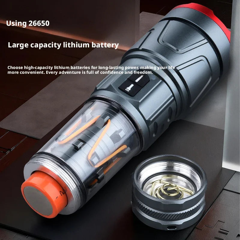 Multi-Functional LED Flashlight High-Brightness Rechargeable USB Emergency Home Use Handheld Torch Light Oasis Select