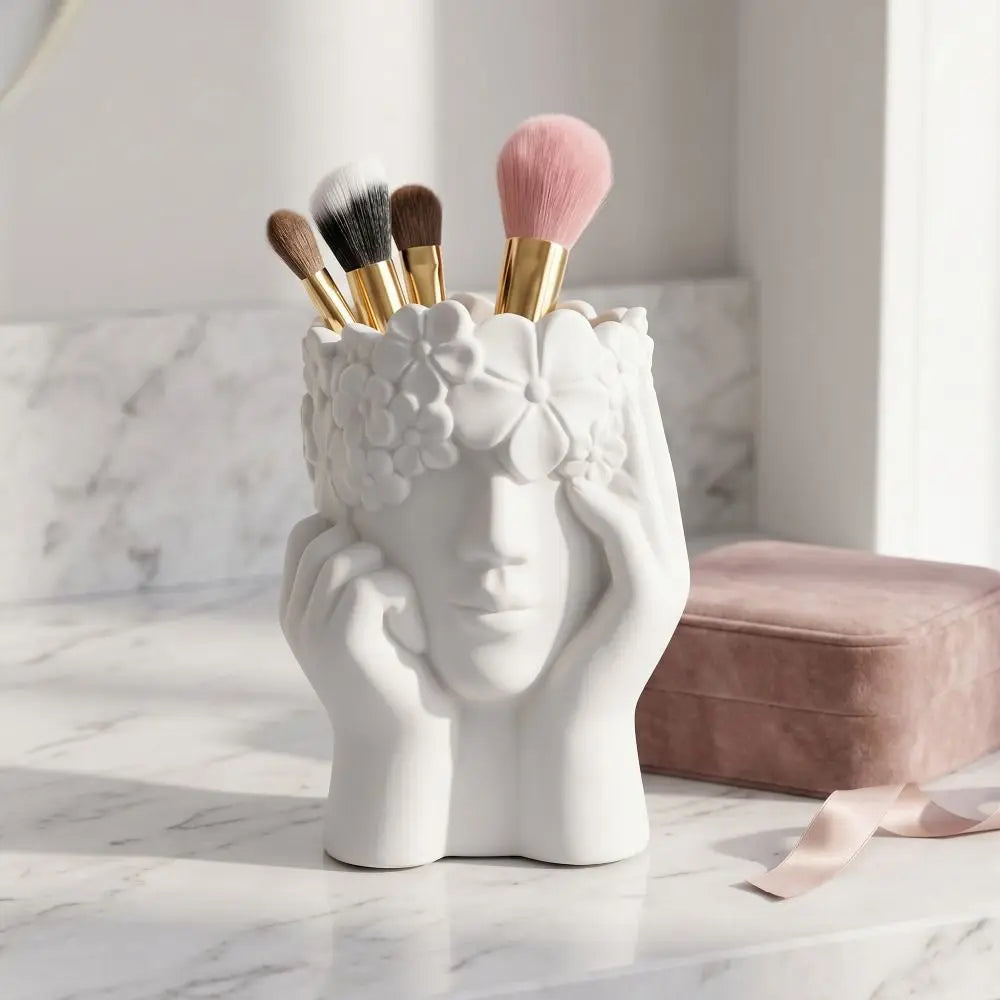 Multifunctional Storage Box Creative Flower Vase Pencil Holders Ornaments Makeup Brush Holder For Brushes & Pens Oasis Select