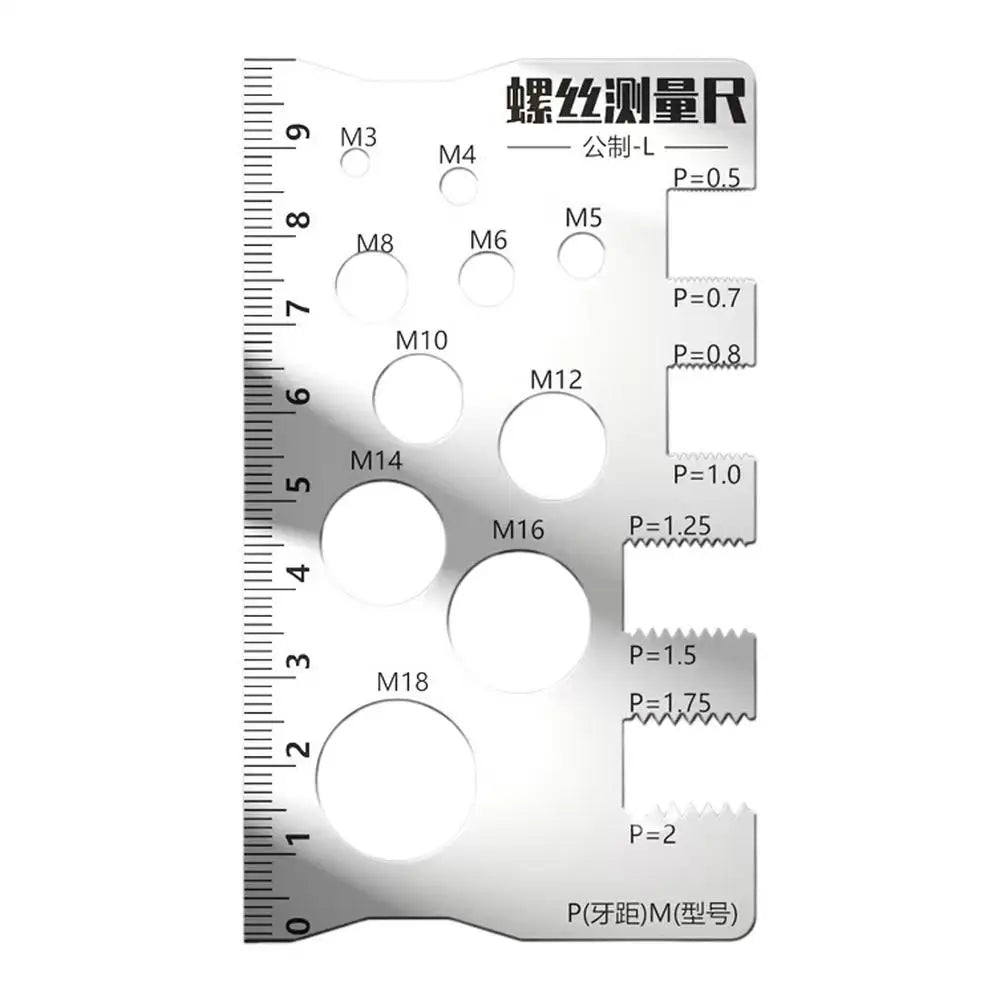 Bolt Thread Checker Measurement Tool for Screw Anti-Slip Portable Measuring Gauge Tool for Nut Bolt Bit Thread Industry Crafting Oasis Select Standard