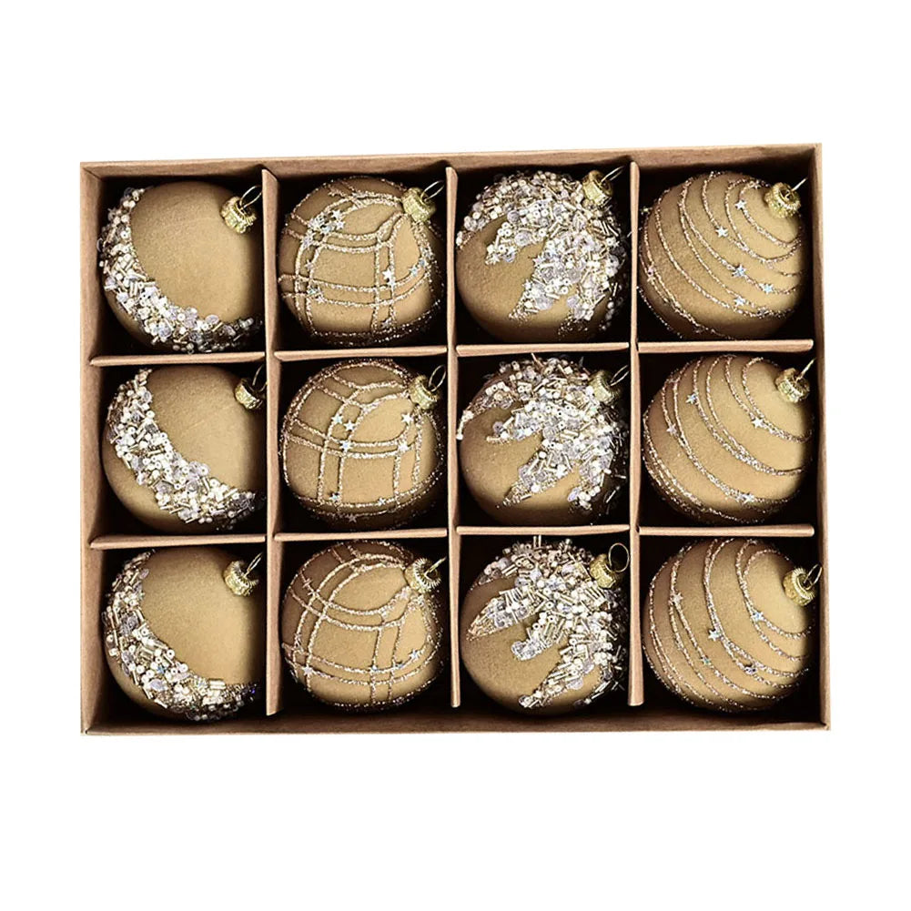 Ornaments For Christmas Christmas Party Decor Set Of Christmas Balls Set Of 12 Christmas Balls Wreath Making Supplies Oasis Select Khaki China Mainland