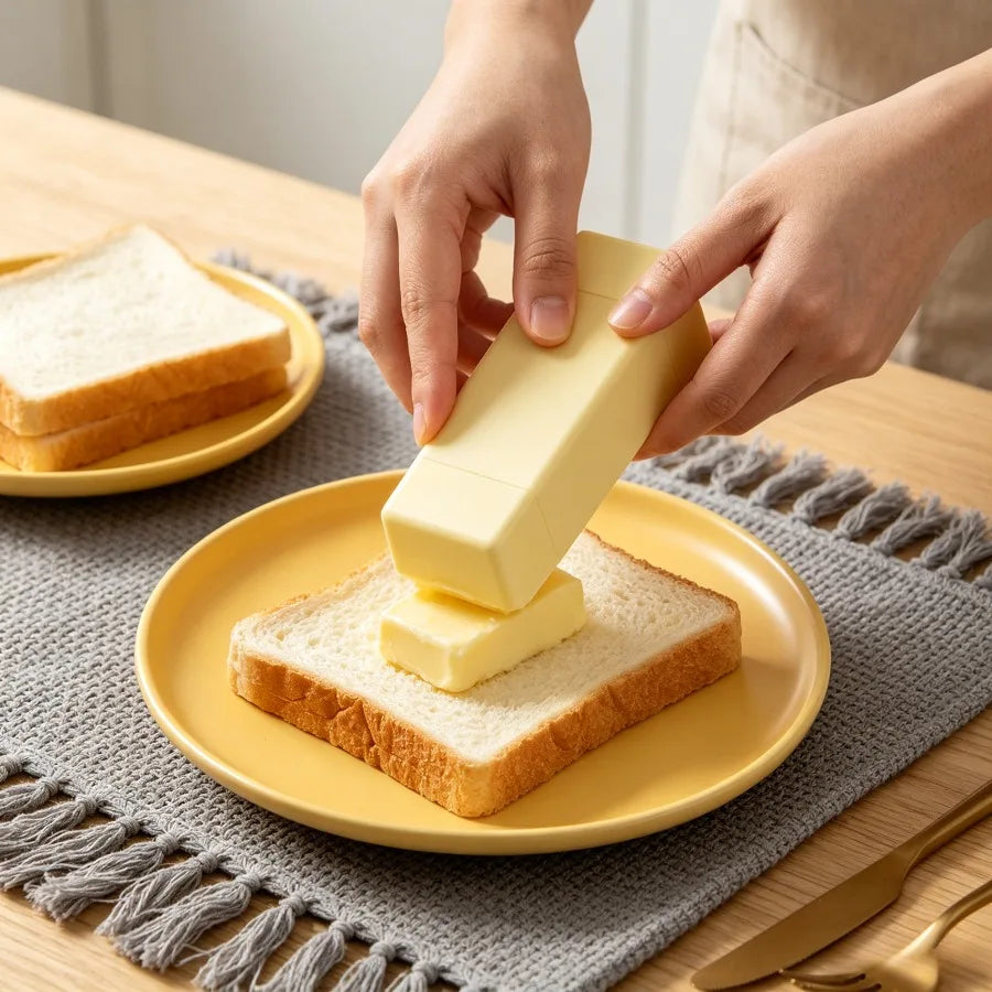 PP Butter Storage Container Rotating Bottom Anti Adhesion Spreading Tool Handy Daily Kitchen Accessory for Quick Breakfast Oasis Select