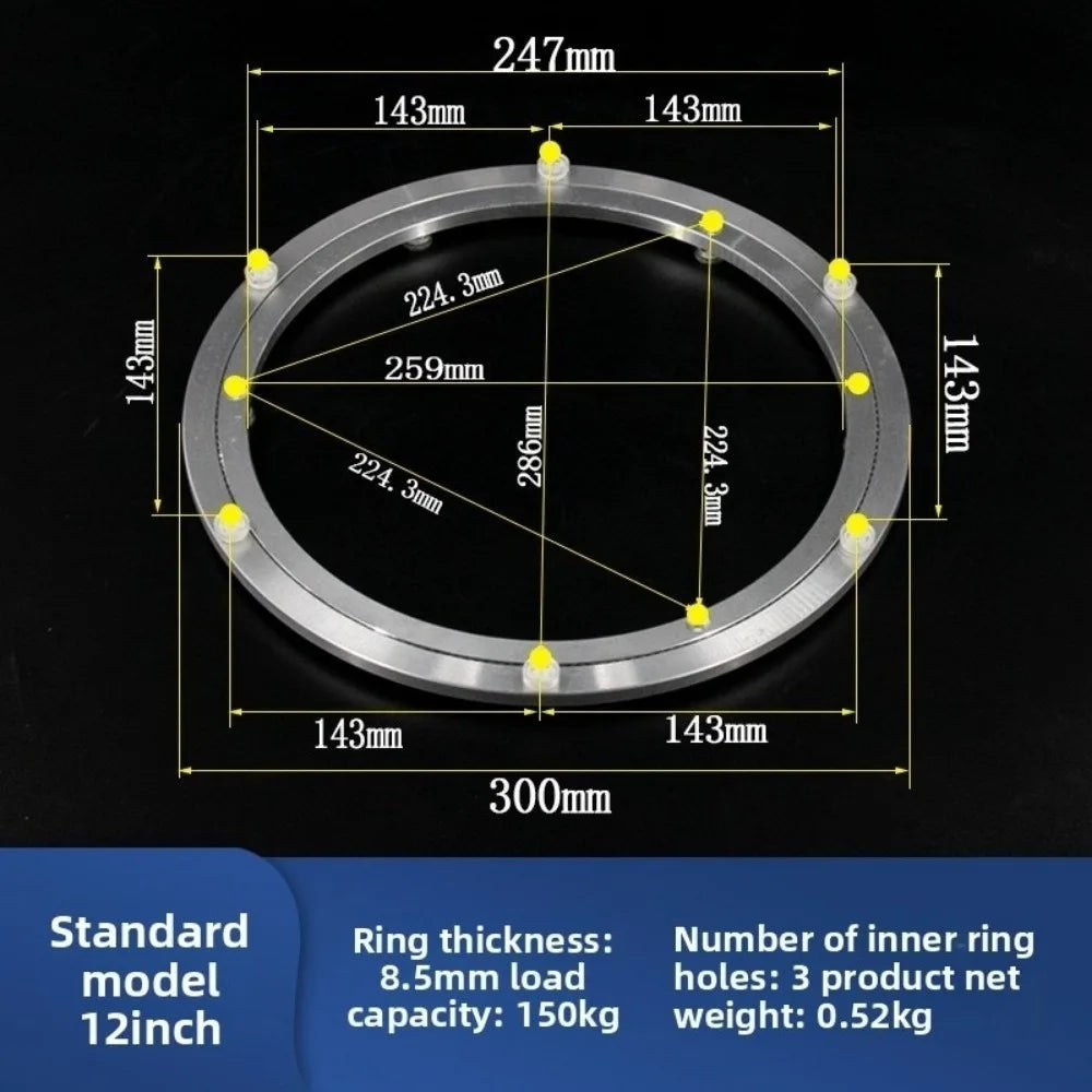 New Rotating Bearing Turntable Round Heavy Duty Bearing Plate Base Rust Resistant Smooth Table Turntable Kitchen Hardware Oasis Select 12inch