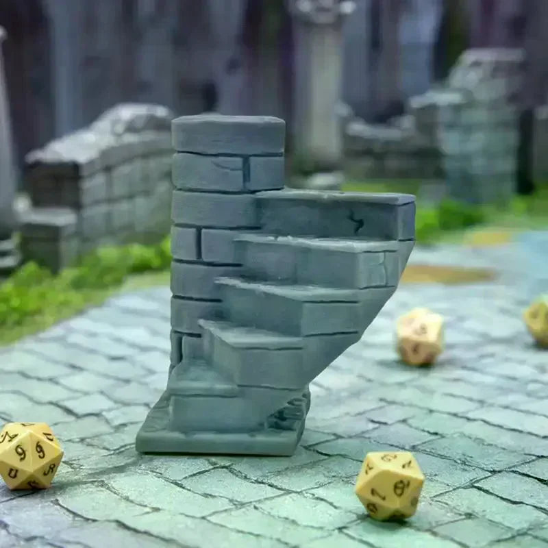 3D Printed Tomb Staircase Terrain for D&D Wargaming Miniatures