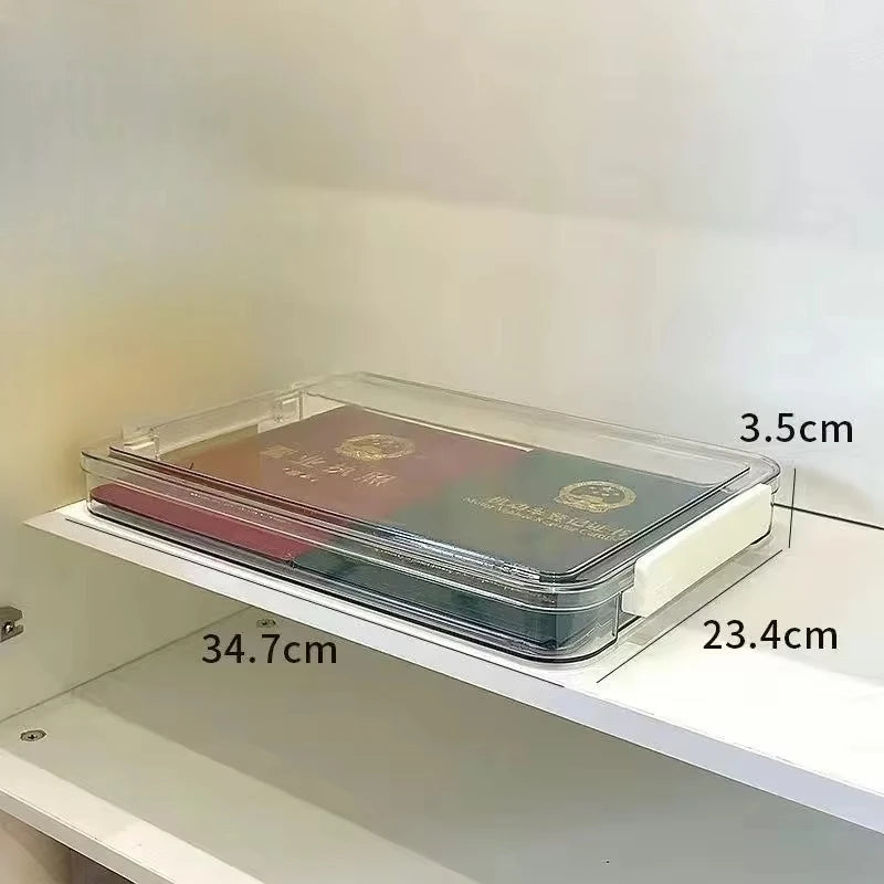 Acrylic Transparent Desktop Paper Storage Box A4 File Document Exam Paper Organizer Household Dust Proof Card Holder Case Oasis Select S