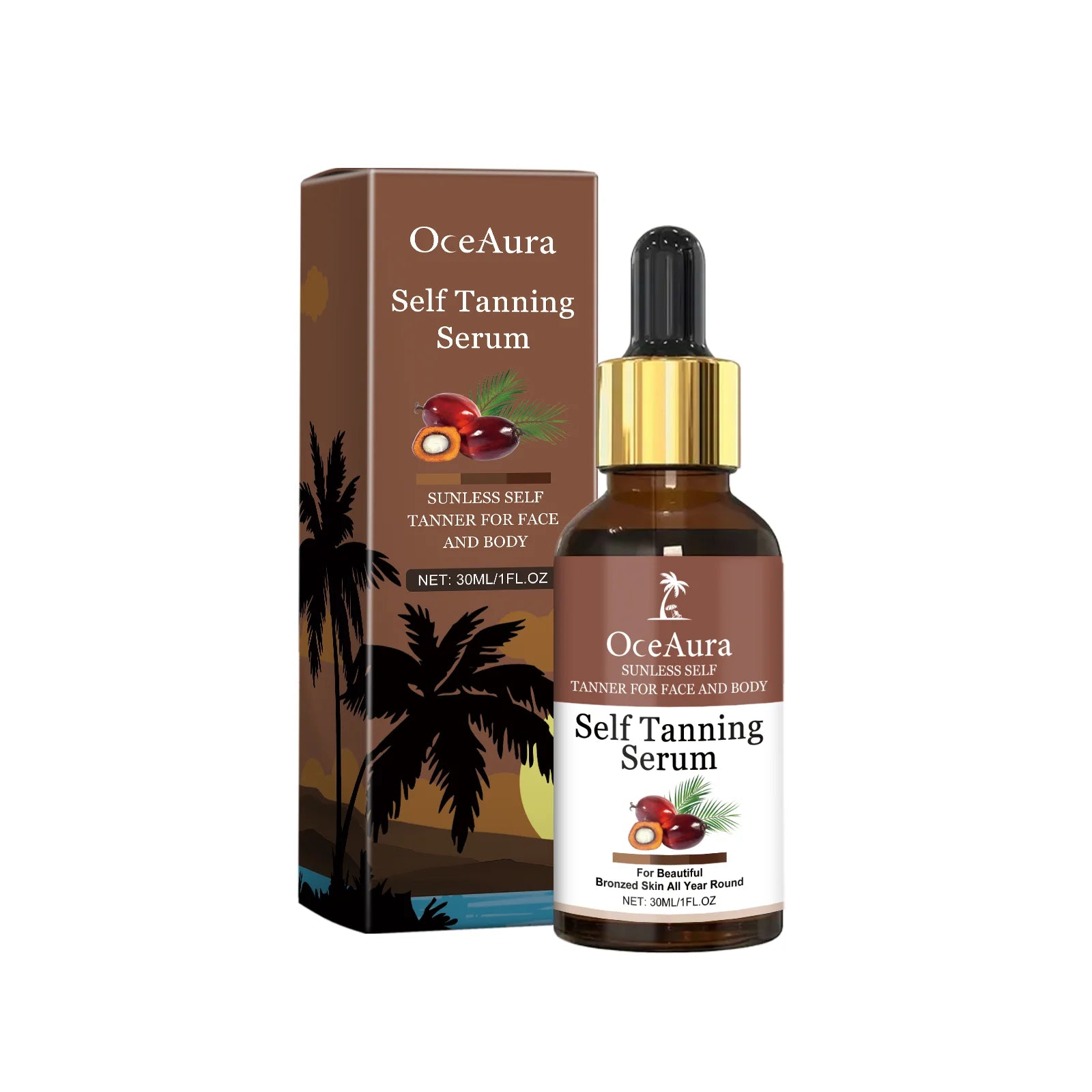 Brightening Tanning Face Serum – Moisturizing Glow Essence Face Serum Essence Oasis Select 30ml boxed