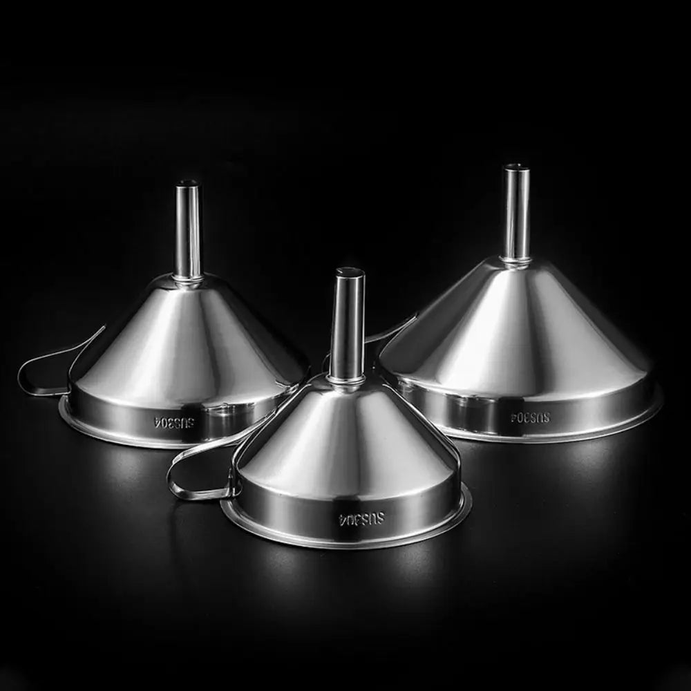 Wide Mouth Stainless Steel Funnel Spice Cooking Oil Filter with Detachable Filter Filter Funnel Oil Spill Kitchen Tool Oasis Select