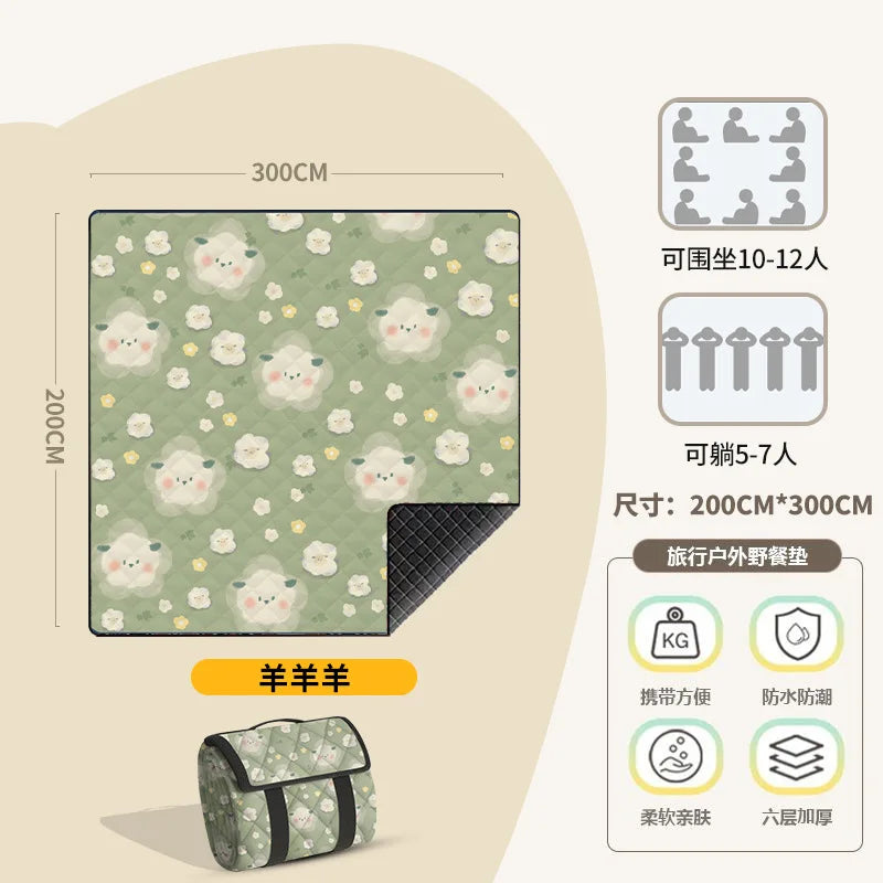 Picnic Mat Moisture-proof Mat Thickened Outdoor Camping Mat Music Festival Cushion Beach Mat Portable Floor Mat Oasis Select 200x300 Multiplayer