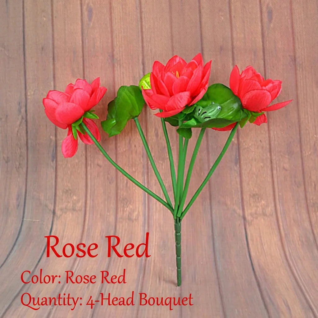 Artificial Silk Lotus Flower Stem – 7-Head Décor & Photo Prop