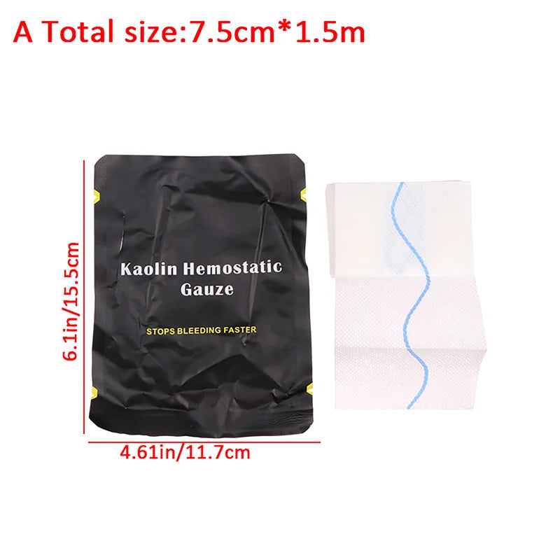 Kaolin Gauze Combat Hemostatic Outdoor Emergency Trauma Z-Fold Soluble For First Aid Kit Medical Wound Dressing Oasis Select A