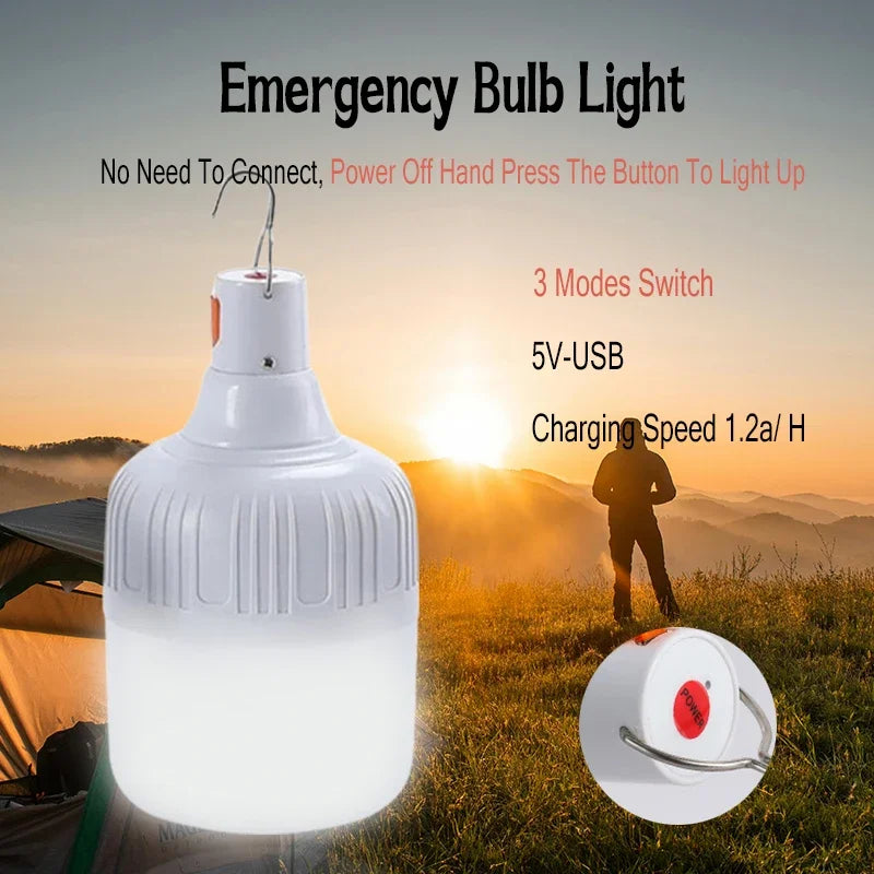 ESMARTER 60W/80W USB Rechargeable LED Camping Lantern & Hook