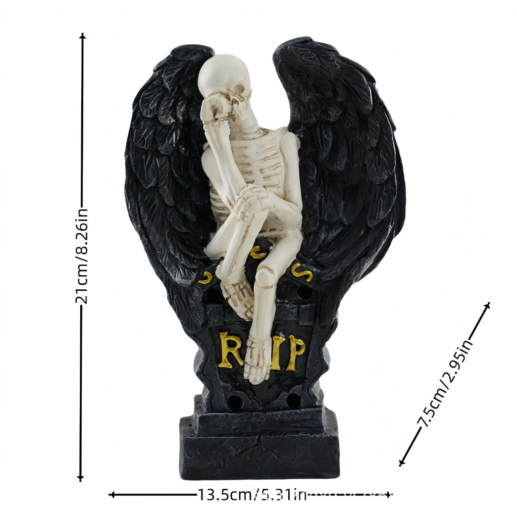 Halloween Series LED Lights Outdoor Decorative Handicrafts and Ornaments for Parties Atmosphere Skull Hand Oasis Select Angel Skull 1 piece