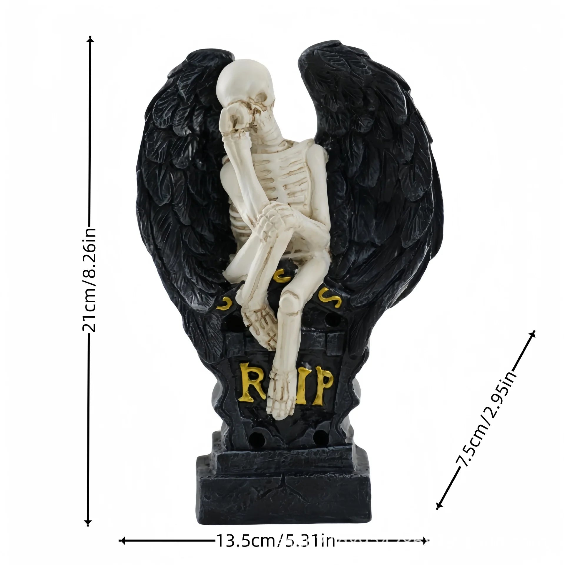 Halloween Series LED Lights Outdoor Decorative Handicrafts and Ornaments for Parties Atmosphere Skull Hand Oasis Select Angel Skull 1 piece