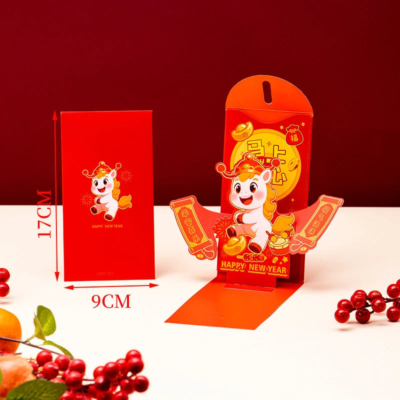Chinese New Year Red Envelopes Red Pocket Year Of Horse Lucky Money Pockets Spring Festival Gift New Year Eve Hongbao Oasis Select A3