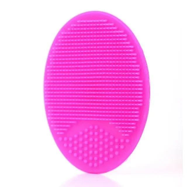 Silicone Face Wash Brush Clean Pores Baby Shampoo Brush Baby Bath Brush Soft Hair Round Shampoo Comb Home Use Oasis Select Rose Red