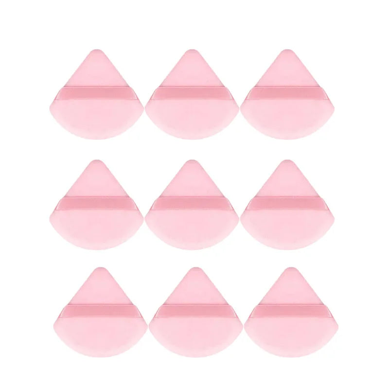 1/3/5/7/9pcs Velvet Cosmetic Powder Pufff Makeup Sponge Puff Dry Use Triangle Makeup Puff Women Soft Smooth Face Makeup Tools Oasis Select 9pcs pink