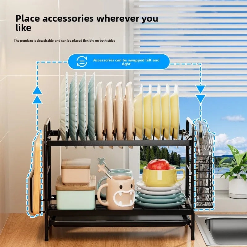Kitchen Shelf Dish Storage Rack Multifunctional Dish Rack Dish Rack Drain Rack Tableware Oasis Select