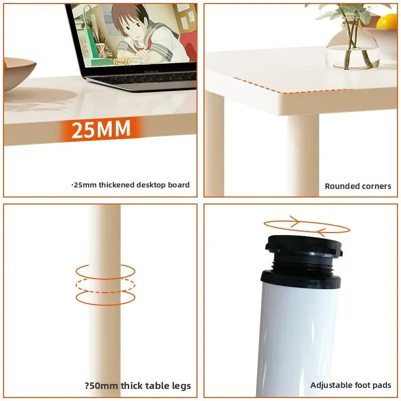 Multi-functional Household Goods Desk Study Table Simple Bedroom Writing Workbench White Office Computer Desk Oasis Select