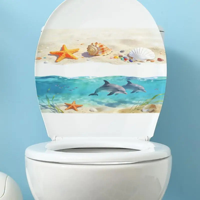 3D Ocean Wave Toilet Decal – Waterproof PVC Bathroom Sticker