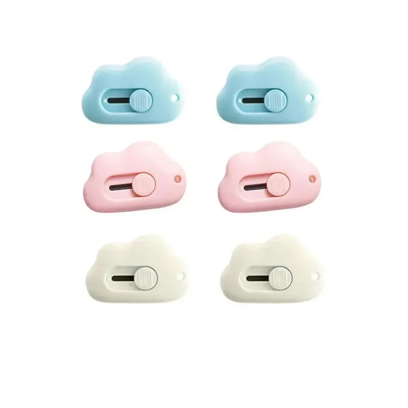 Cute Rabbit Cloud Color Mini Portable Practical Knife Paper Cutting Machine Paper Cutting Machine Razor Blade Office Stationery Oasis Select 6pcs mixed