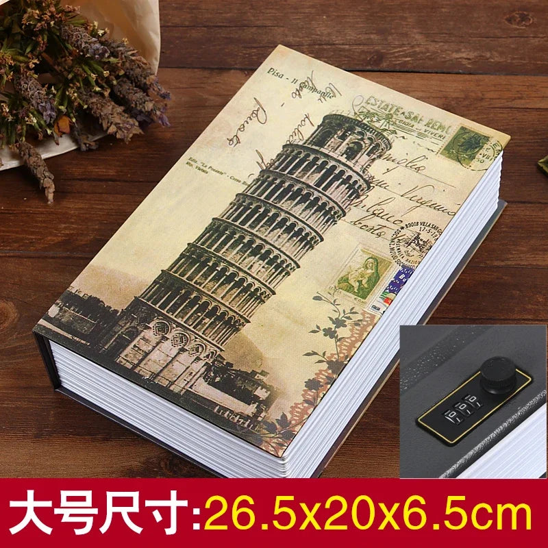 Simulation Book Coin Bank Paper Money Password Box Children Safe Book Storage Box Desktop Storage Box Oasis Select password 8