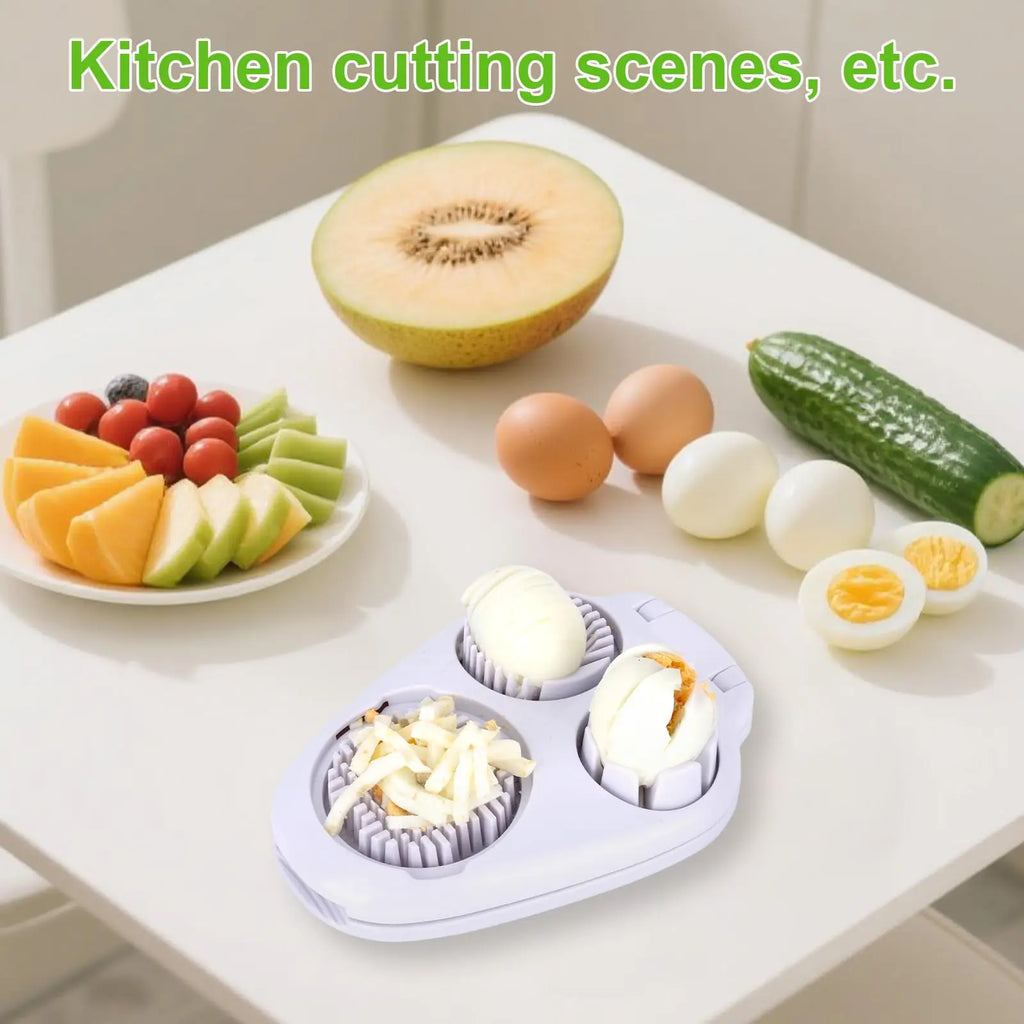 3in1 Creative Egg Slicer Hard Boiled Eggs Slicers Kitchen Food Slicers Fruit Vegetable Manual Slicers Household Kitchen Supplies Oasis Select