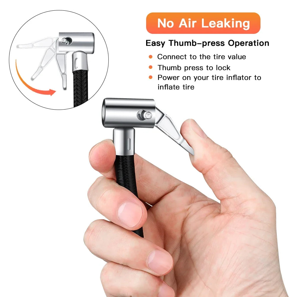 10 20 40 60cm Car Tire Inflator Hose Inflatable Air Pump Extension Tube Adapter Twist Tyre Connection Locking Air Chuck Oasis Select