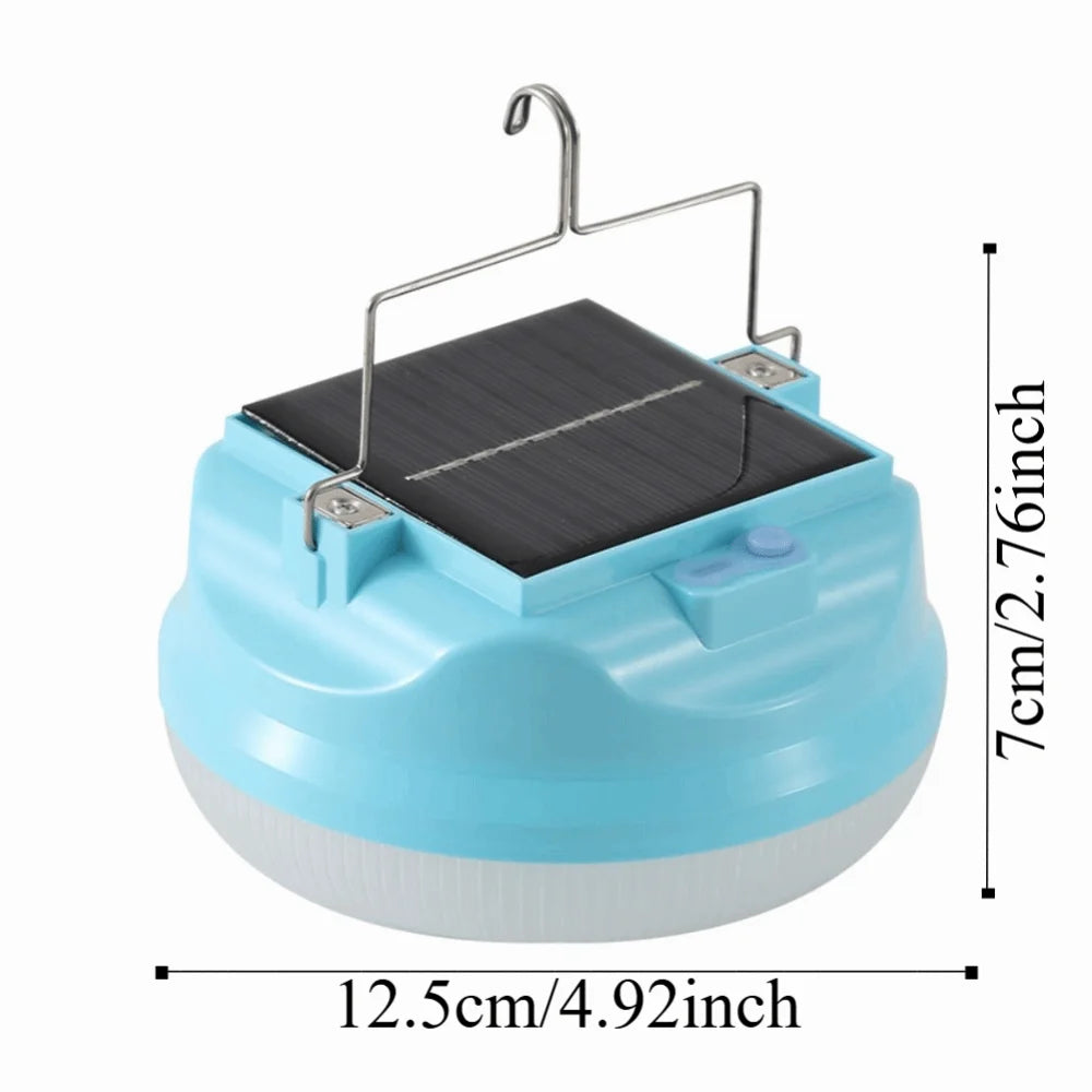Solar LED Camping Light | 3 Modes, Waterproof & Portable Hook