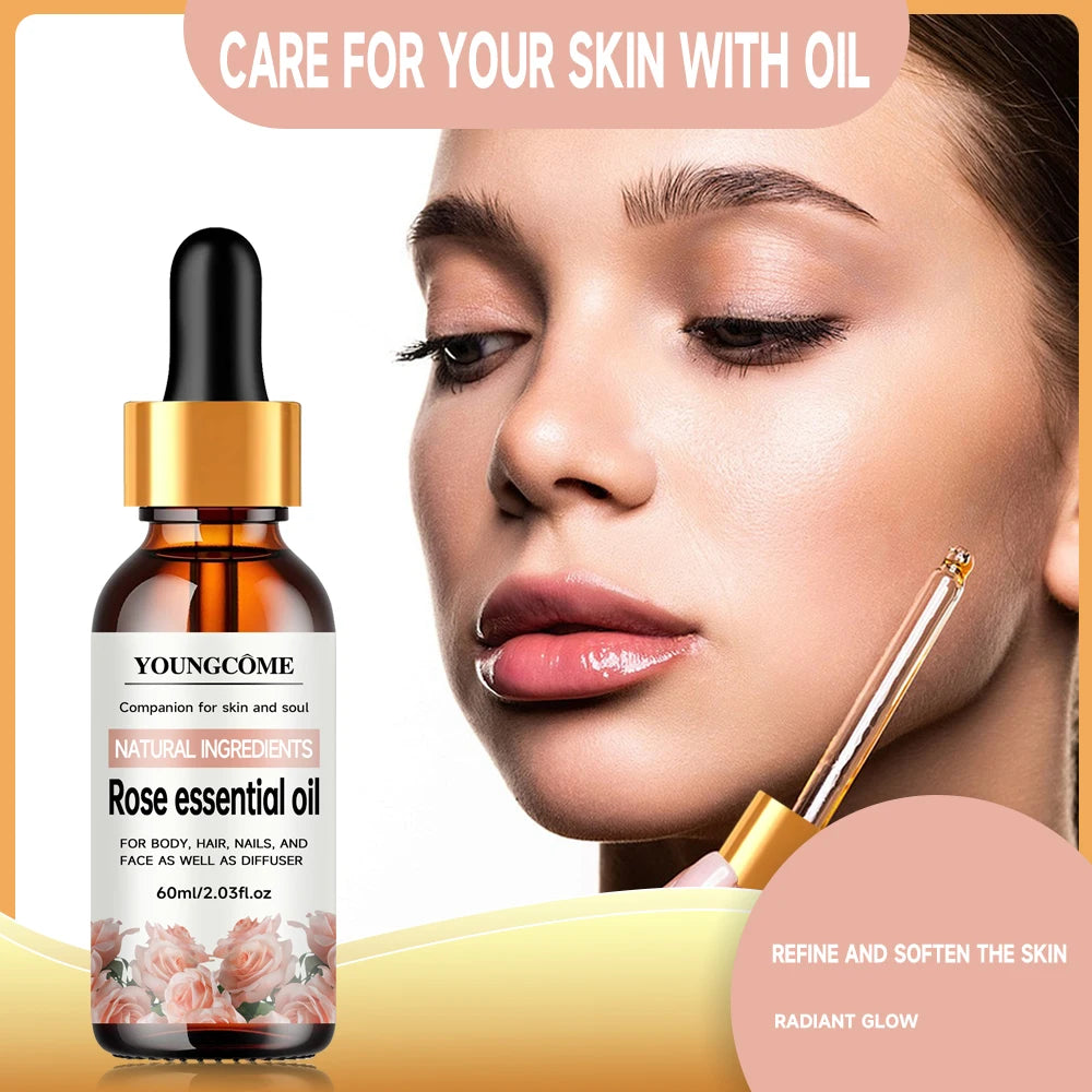 Natural Rose Essential Oil – Hair, Face & Body Moisturizer Rose Essential Oil Oasis Select