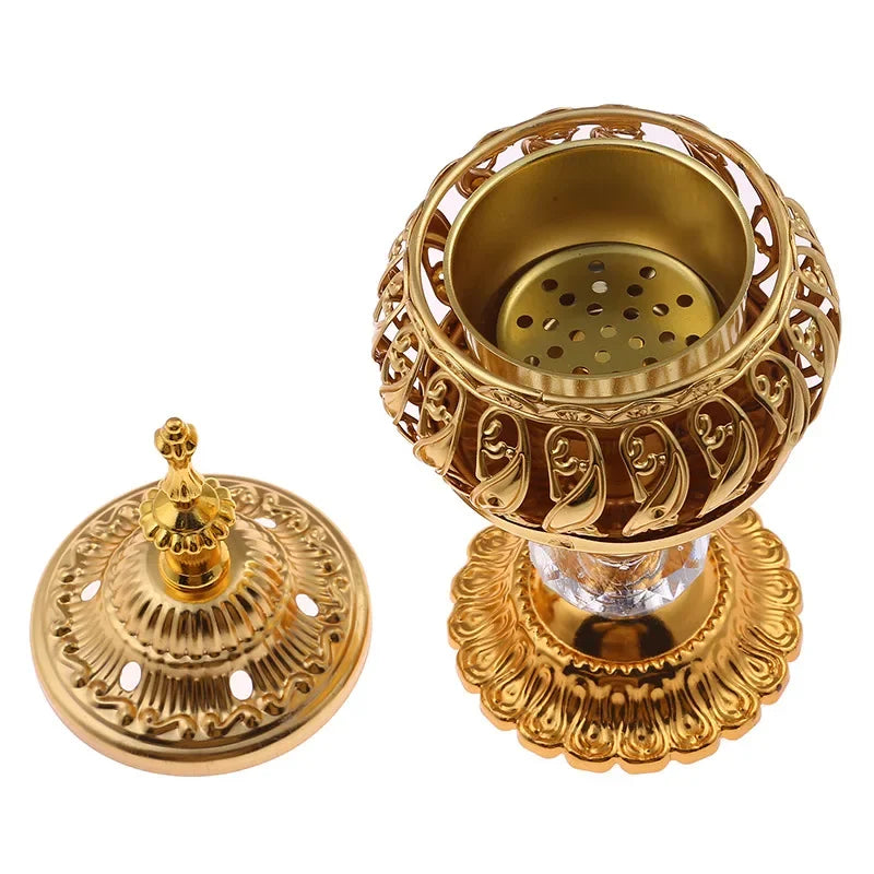Metal Censer 1PC Incense Burner Holder Cone Arabian Stick Frankincense Vintage Bakhoor Coil Ash Catcher Iron Oasis Select