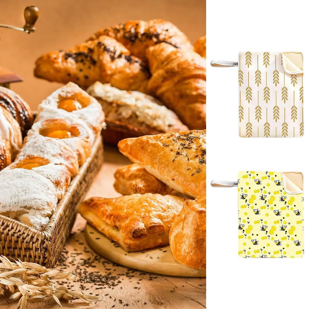 1PC Bread Bags Reusable Beeswax Bread Bags Large Homemade Bread Storage Bags Food Grade Cotton Beeswax Bags Baking storage Oasis Select