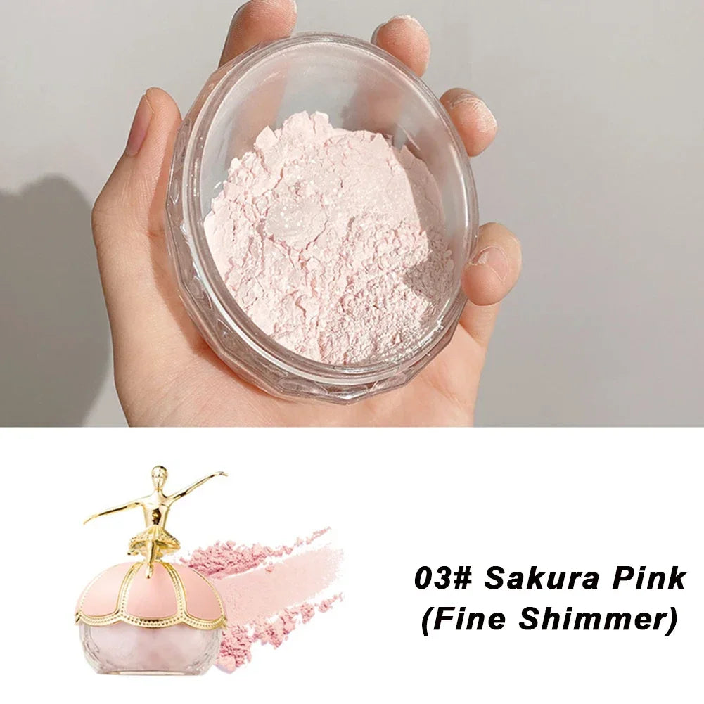 Long-Lasting Waterproof Matte Loose Powder Creative Ballerina Natural Brightening Invisible Pore Makeup Gift Oasis Select Sakura Pink