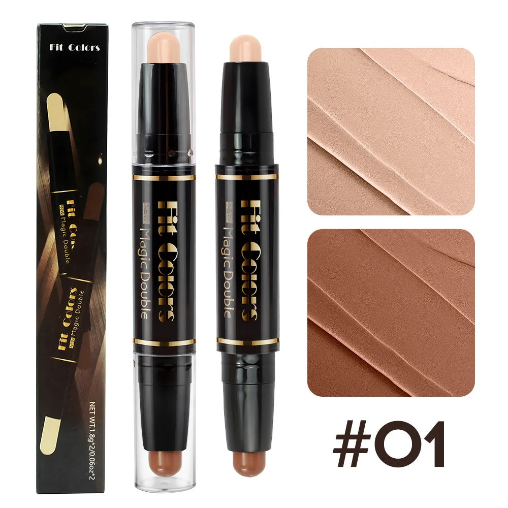Double-Head Highlighter & Concealer Contour Stick – Waterproof