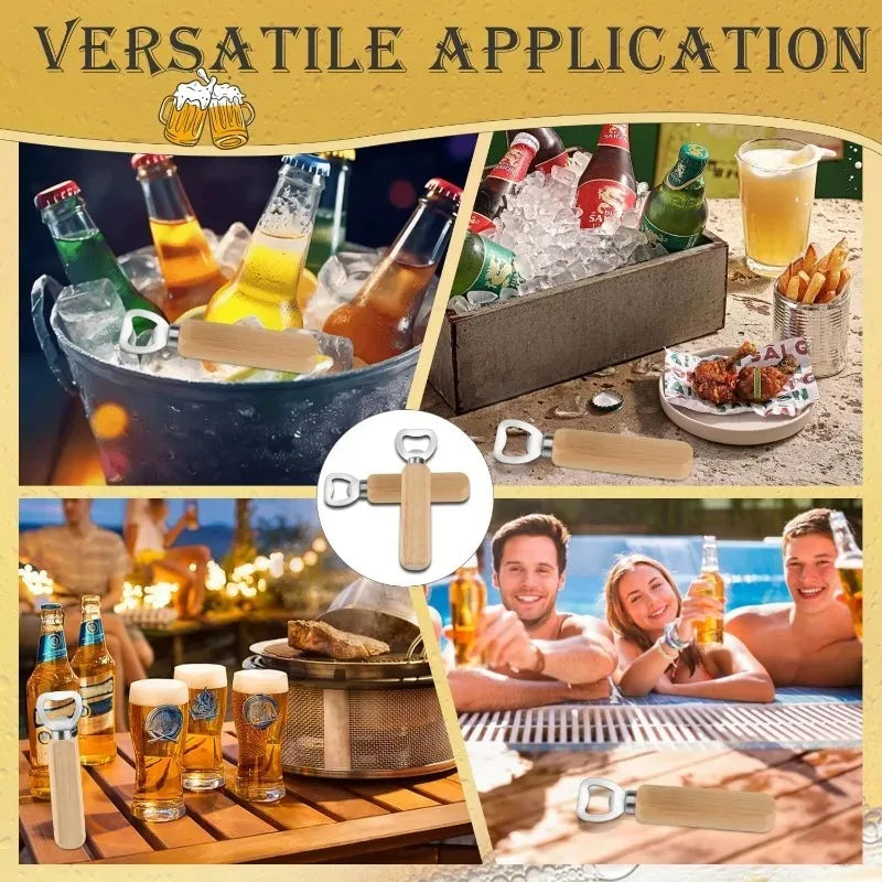 10-Pack Wooden Beer Bottle Openers – Bar, Kitchen & Party Bottle Opener Set Oasis Select