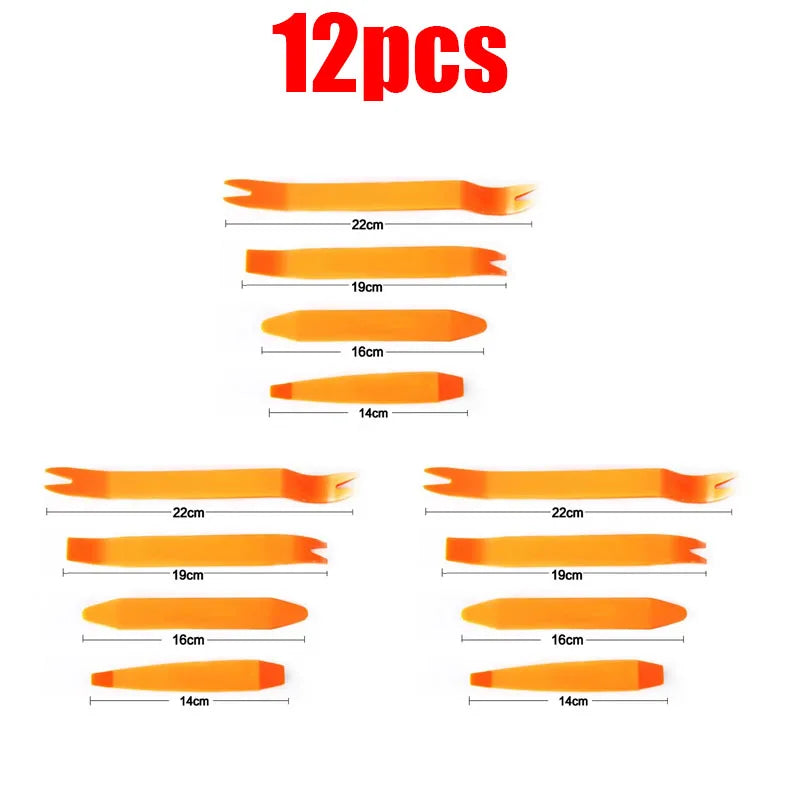 4/8/12/24pcs Universal Plastic Trim Removal Tool Kit Non-Scratch Pry Tools For Car Interior Panel Door Clips Dash Disassembly Oasis Select 12pcs