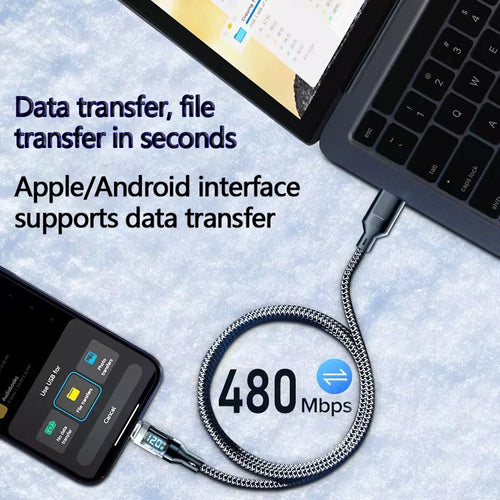 USB to Type C or Type-C to Type-C Cable Phone Super Fast Charging Cable Data Cord With LED Display For Huawei Oppo Vivo Oasis Select