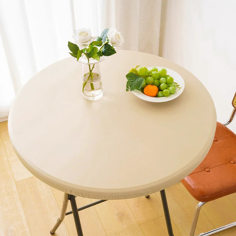 Elastic Round Table Cover Waterproof and Oil Resistant All Inclusive Desktop Cover Household Outdoor No Wash Elastic Band Oasis Select